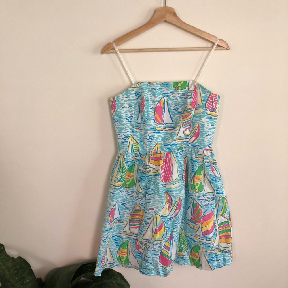 Lilly Pulitzer Sailboat Strapless Dress